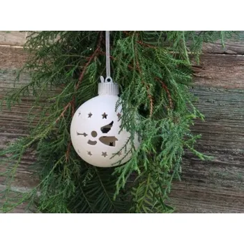 Vánoční dekorace Keramická ozdoba koule s LED, Varianta Anděl