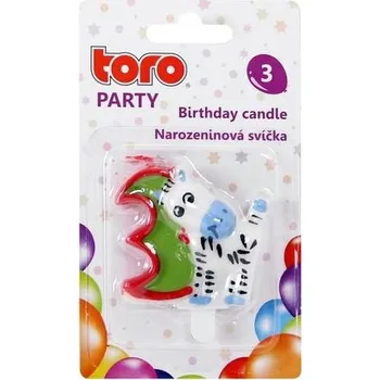 Svíčka TORO SVÍČKA DORTOVÁ, ČÍSLICE 3 "KONÍK", 5X4X1,3CM_hamashop