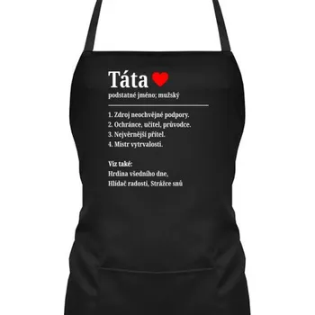 Žertovný předmět Táta - definice slovníku - zástěra s potiskem- Tričkový.cz