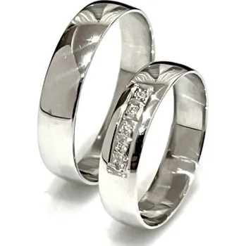 Prsten Ráj snubních prstenů | Diamantové snubní prsteny z bílého zlata - skladem - 5133