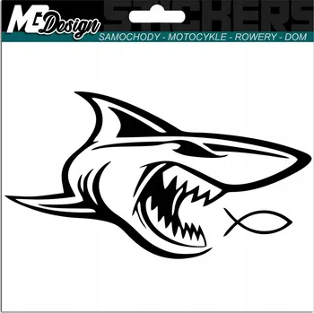 Samolepicí dekorace na vozidlo ŽRALOK auto ŽRALOK RYBA 9x17