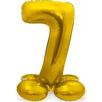 Balónek Stojící foliová číslice - zlatá 7 - 72 cm