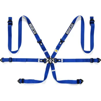 Tuning Závodní 6bodový pás Sparco COMPETITION PD, homologace FIA včetně FHR, barva: modrá
