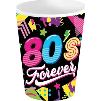 Party dekorace Papírové kelímky Disco 80s - 6 ks