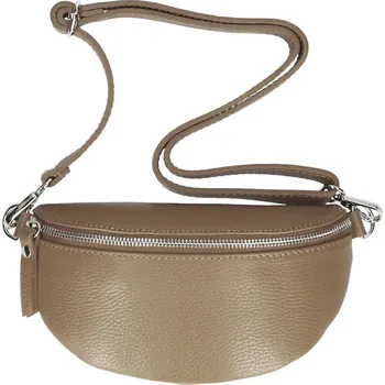 Kožená dámská ledvinka s upravitelným popruhem Jean šedohnědá