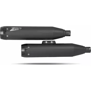 Výfuk pro motocykl Homologované koncovky výfuku motocyklu ZARD SLIP ON MUFFLERS HOMOLOGACE E4/E5 pro motocykl HARLEY DAVIDSON LOW RIDER ST / S rok 2017-2024 , barva černá (řemeslná výroba Made In Italy)