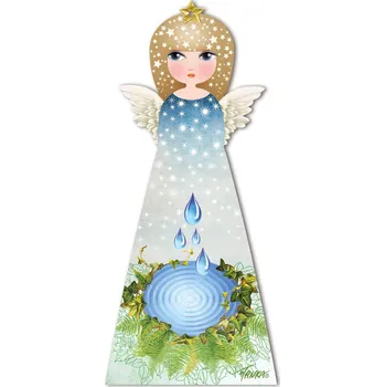 Dřevěný anděl, Křišťálová studánka Velikost: větší 16 x 35,5 cm