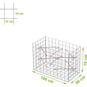 Plot Gabionový koš 100 x 50 x 70 cm oko 10 x 10 cm, bez vrchní sítě