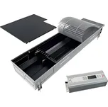 Konvektor podlahový s ventilátorem a s instalovaným zdrojem napětí pro topení a chlazení Isan Termo FZC 135 x 325 x 2600 mm, 13187 W, připojení vlevo, výměník ocelový, mřížka Natur příčná rolovací hliník