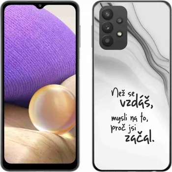 Pouzdro na mobilní telefon Gelový kryt mmCase na Samsung Galaxy A32 5G - citát 2 bílé pozadí