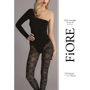 Dámské punčochy Punčochy FIORE - CITY JUNGLE 40DEN Barva: černá, Velikost: L/4