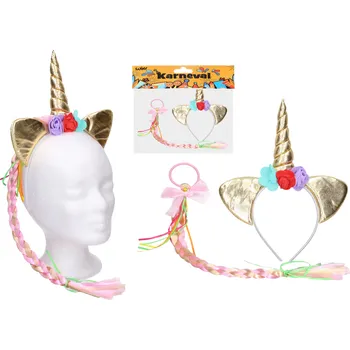 Čelenka Set karneval - čelenka jednorožec mix barev