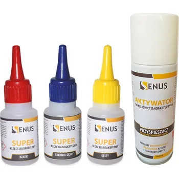Průmyslové lepidlo Kyanoakrylátové lepidlo CA 3ks + aktivátor urychlovač Senus