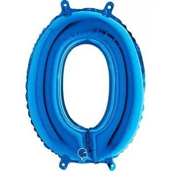 Balónek Foliová číslice modrá 0 - 35 cm