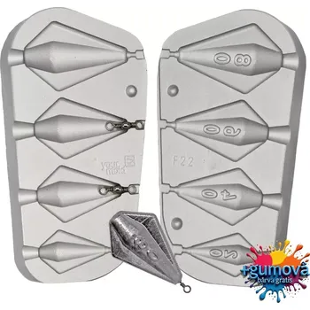 Forma na odlévání FORMA NA OLOVO LETADLO 20,40,60,80G+BARVA GRÁTIS (Forma na olovo F-22)