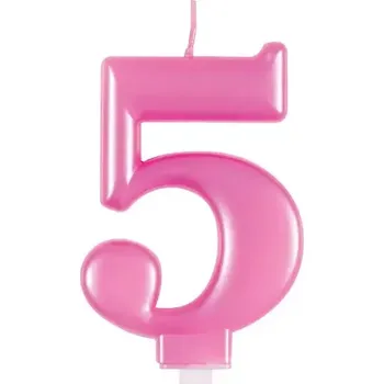 Dortová svíčka Svíčka dortová růžová metalická 5