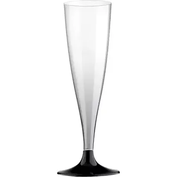 Sklenky na sekt šampusky černé - 6 ks