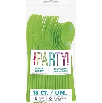 Příbor Plastové příbory zelené 18ks