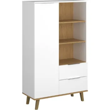 Komoda ARTEN (NANO Systems s.r.o.) Regál NEPTUN-1D2S/90 (Bílá/dub kamenný)