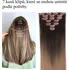 Příčesek Clip in vlasy 45 cm 7 pásů světle hnědé ombre