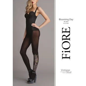 Dámské punčochy Punčochy FIORE - BLOOMING DAY 40DEN Barva: černá, Velikost: S/2