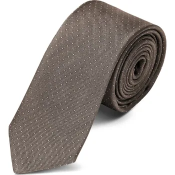 Kravata Béžová puntíkovaná hedvábná 6cm kravata - Trendhim