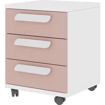 Dětská skříň Dětský kontejner bílý, růžový Mety wave