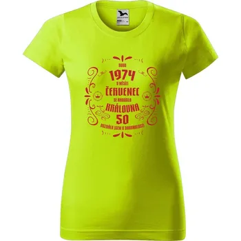 Dámské oblečení DOBRÝ TRIKO Dámské tričko s potiskem Narodila se královna Barva: Limetková, Velikost: M