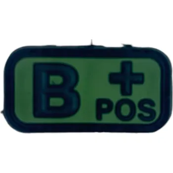 Nášivka JTG Nášivka na suchý zip s krevní skupinou (B+) (plast 3D) - forest