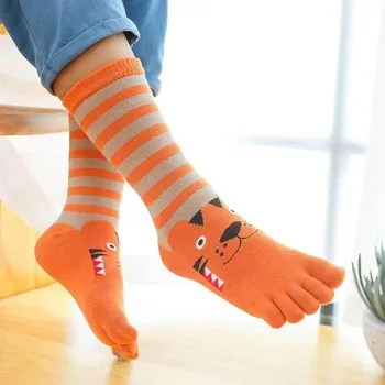 Dětské prstové ponožky 10668a oranžový tygřík 19-24 cm