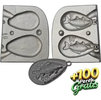 Forma na odlévání FORMA KAPR 60,90G+100 PÉREK ZDARMA (Forma na olovo F-61)