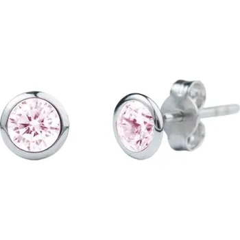 Náušnice Luxur, Minimalistické náušnice Mirie, bílé zlato se zirkony, 585-16-3-2505.1B00.0.00.008