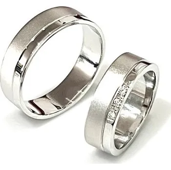 Prsten Ráj snubních prstenů | Luxusní masivní prsteny z bílého zlata vel. 49+62 skladem - 4614