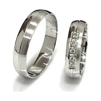 Prsten Ráj snubních prstenů | Diamantové snubní prsteny z bílého zlata - skladem - 5132