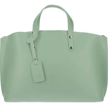 Kabelka Kožená velká mátově zelená dámská kabelka Casilda