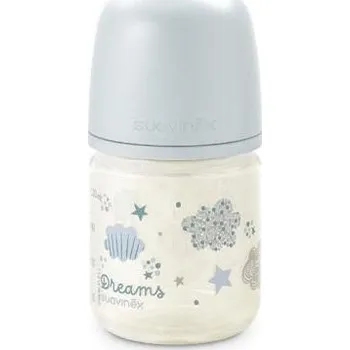 Kojenecká láhev Suavinex Láhev sklo Dreams 120 ml fyziologická Sx Pro +0 XS Modrá