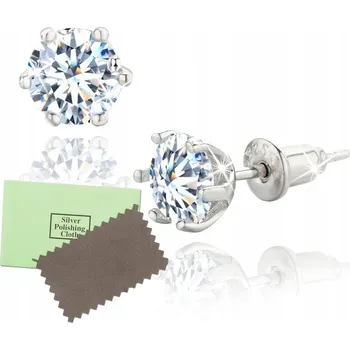 Náušnice Pánský stříbrný náušnice s bílou zirkonií imitující diamant