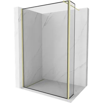 Mexen Kioto sprchová stěna Walk-in 90 x 40 cm, černý rám, zlatý kartáčovaný - 800-090-212-55-70-040 Sprchové stěny