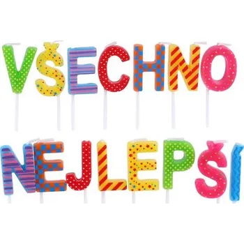 Dortová svíčka SVÍČKY DORTOVÉ S DRŽÁČKEM VŠECHNO NEJLEPŠÍ