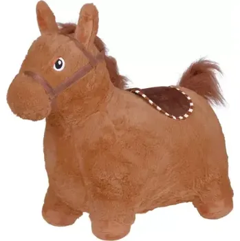 plyšák Plyšový nafukovací koník pro skákání, tmavě hnědý