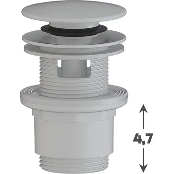 Sifon Smart99 Výpust umyvadlová Klik-Klak 5/4" plastová s velkou krytkou, bílá matná, CC5468BM