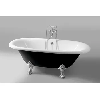 Vana Regata volně stojící vana 175x85x61 cm, nohy chrom mat, černá/bílá 10251