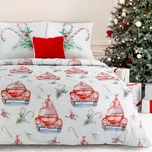 VÁNOČNÍ POVLEČENÍ Z MIKROVLÁKNA CANDY 200X220 CM, 2KS 70X80 CM VZOROVANÉ