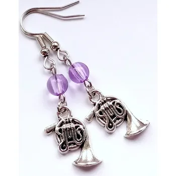 Brož Pavlikova Náušnice LESNÍ ROH s korálkem