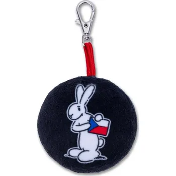 Moravská ústředna Přívěsek Bob a Bobek, kolečko 6 cm černé, vlajka