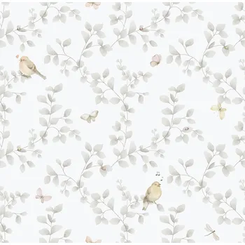 Tapeta ICH Wallcoverings Dětská vliesová tapeta na zeď, šedá, ptáčci, 284-2, Enzo, ICH Wallcoverings, velikost 10,05 x 0,53 m