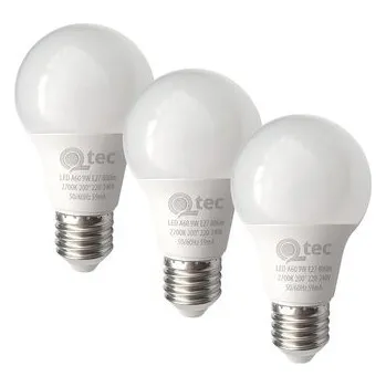 Žárovka LED žárovky 9W/806lm/A60/E27 teplá bílá 3 PACK Qtec