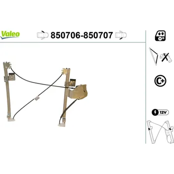 Stahovačka okna Zvedací zařízení oken VALEO 850706