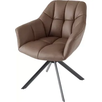 Jídelní židle 2SET jídelní židle PAPILLON hnědá kůže otočná