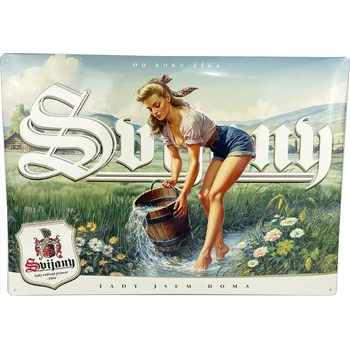 Plechová cedule Plechová cedule Svijany voda 50 cm x 35,5 cm